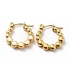 Ion Plating(IP) 304 Stainless Steel Round Beads Wrap Hoop Earrings with Enamel for Women EJEW-G293-16E-G-2