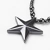 Non-magnetic Synthetic Hematite Pendant Necklaces NJEW-G290-05-2