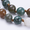 Natural Indian Agate Beaded Necklaces NJEW-P202-36-A34-2