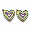 Alloy Enamel Pendants ENAM-T011-93B-NR-2