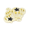 Rack Plating Alloy Black Enamel Cloud with Star Links Connector Charms PALLOY-F018-04G-01-2