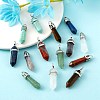 14Pcs 14 Style Chakra Natural & Synthetic Gemstone Pointed Pendants G-LS0001-76-6