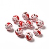 Halloween Theme Printed Natural Wooden Beads WOOD-L020-C03-1