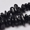 Natural Black Tourmaline Chip Bead Strands G-L444-08-1