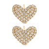 Rack Plating Heart Brass Stud Earrings EJEW-N055-41G-RS-1