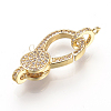 Brass Micro Pave Cubic Zirconia Lobster Claw Clasps ZIRC-S058-17G-1