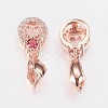 Long-Lasting Plated Brass Micro Pave Cubic Zirconia Ice Pick Pinch Bails ZIRC-F069-04B-RG-2