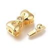 Brass Micro Pave Cubic Zirconia Box Clasps KK-H480-09G-2