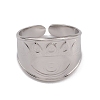 304 Stainless Steel Eye Open Cuff Rings for Women RJEW-G285-22P-2