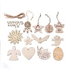 Natural Wood Pendant Decorations HJEW-XCP0002-01-1