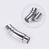 304 Stainless Steel Magnetic Clasps with Glue-in Ends STAS-G163-36P-1