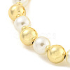 Rack Plating Brass & ABS Imitation Pearl Beaded Stretch Bracelets BJEW-P322-16G-3