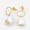 Baroque Pearl Keshi Pearl Dangle Earrings EJEW-JE02833-03-2