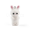 Flocking Resin Cute Bunny Pendants MACR-P043-J03-1