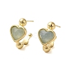 Natural Aquamarine Heart Stud Earrings EJEW-K287-01G-09-1