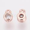 Brass Cubic Zirconia Charms ZIRC-P068-01RG-2