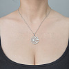 Non-Tarnish 201 Stainless Steel Hollow Sun Pendant Necklace NJEW-OY002-13-2