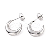 304 Stainless Steel Crescent Moon Stud Earrings for Women EJEW-F280-05B-P-1