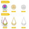 12Pcs 6 Style 201 Stainless Steel Pendants STAS-SZ0002-37-7