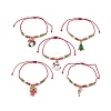 5Pcs 5 Styles Adjustable Electroplate Glass Braided Bead Bracelet Sets BJEW-JB10380-1