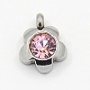 201 Stainless Steel Rhinestone Charm Pendants RB-M030-M-2