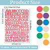 CRASPIRE 12 Sheets 12 Colors PVC Alphabet Number Stickers DIY-CP0008-66-2