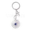 Stainless Steel with Natural Gemstone Pendants Keychain KEYC-JKC00776-M-4