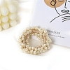 Fashiona Plastic Imitation Pearl Elastic Hair Ties PW-WGCE173-05-1