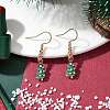 5Pairs 5 Styles Christmas Tree Alloy Enamel Dangle Earrings EJEW-JE05828-4