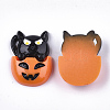 Halloween Theme Kitten Resin Cabochons X-CRES-T013-03-2