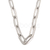 304 Stainless Steel Paperclip Chain Necklace for Women NJEW-C011-03P-02-4