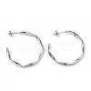 201 Stainless Steel Wave C-shape Stud Earrings with 304 Stainless Steel Pins EJEW-G298-04P-1