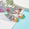 Flower Colorful Glass Beads Dangle Earrings for Girl Women EJEW-TA00010-2
