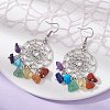 Natural Mixed Gemstone Chips Chandelier Earrings EJEW-JE05418-03-3