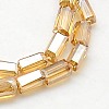 Electroplate Glass Beads Strands EGLA-F006-B02-1