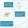 GOMAKERER 10Pcs Brass Flower Shape Head Pins KK-GO0001-49-4