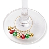 Christmas Brass Bell Wine Glass Charms AJEW-JO00257-4