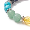 Natural & Synthetic Mixed Gemstone Beaded Stretch Bracelet BJEW-JB09256-3