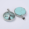 Dyed Synthetic Turquoise Pendants G-P350-D12-2