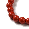 6mm Round Cinnabar Mala Stretch Bracelets BJEW-B080-28A-03-3