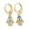 Real 18K Gold Plated Brass Dangle Leverback Earrings EJEW-A033-20G-1