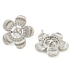 Rack Plating Brass Micro Pave Cubic Zirconia Stud Earring Findings KK-T072-02P-2