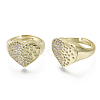 Brass Micro Pave Clear Cubic Zirconia Adjustable Rings KK-R137-007-NF-1