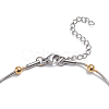 304 Stainless Steel Round Snake Chain Anklets AJEW-G024-13A-2