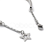 Tarnish Resistant 304 Stainless Steel Star Bangles with Charms BJEW-F464-17P-2