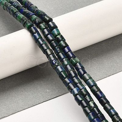 Natural Chrysocolla and Lapis Lazuli Beads Strands G-F765-F06-01-1