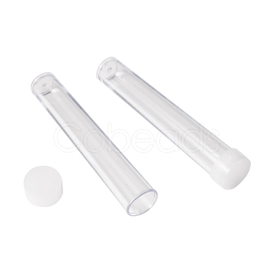 Clear Tube Plastic Bead Containers with Lid C066Y-1