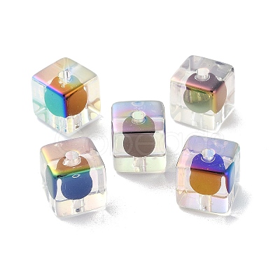 UV Plating Rainbow Iridescent Acrylic Beads OACR-H112-20D-1