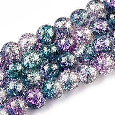 Baking Painted Crackle Glass Bead Strands DGLA-R053-05M-A-1