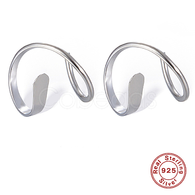 Anti-Tarnish Rhodium Plated 925 Sterling Silver Double Hoop Twist Earrings for Single Piercing GI7057-1-1